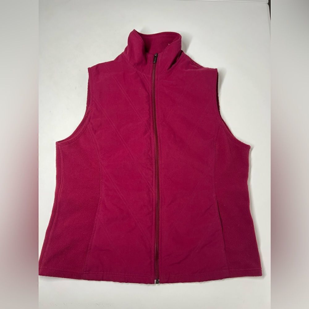 Columbia Womens Jacket Size Large Pink Winter Sports Vest Mock Neck Full Zip